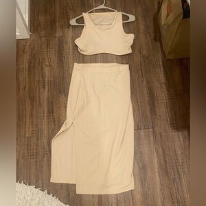 Woman’s cream top and skirt two piece set size medium